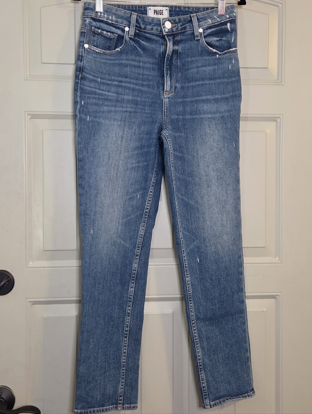 PAIGE High-Rise Sarah Slim Jeans in Medium Blue